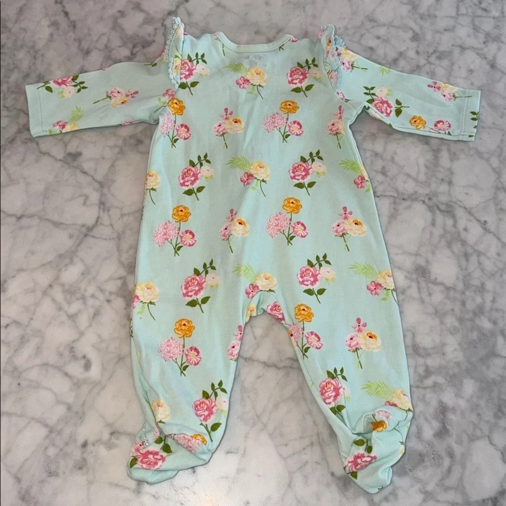 Little Me Floral Ruffle Footie 3M